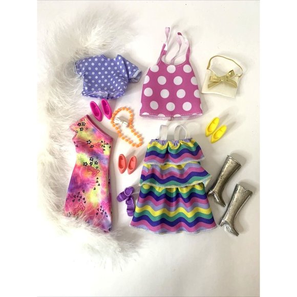 Barbie Doll Dresses Blouses Shoes Boots Accessories Mix Lot - Picture 1 of 8